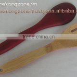 coiled bamboo spoon and fork