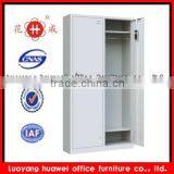 Gray Color KD Design Double Door Bedroom Wardrobe With Mirror