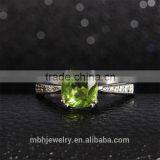 Hot Sale Jewellery Set 18K Gold Plated 925 Sterling Silver Precious Natural Olivine Gemstone Pendant Ring Jewelry Set thumbnail-5