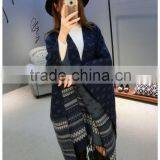 New Nepal Block Poncho Cape Blanket Scarf Wrap Heavy Warm thumbnail-5