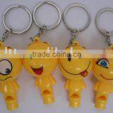 Promotional Wholesale Custom LED Whistle Keychain/keyring/keyholder