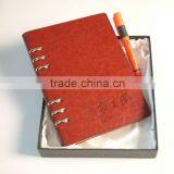 Notepad With Pen Leather Cover Notebook thumbnail-1
