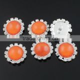 Wholesale Cheap Orange Small Round Rhinestone Buttons RNK1242