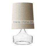 11.23-2 Mid Century Inspired Blown Glass Clear Perch Table Lamp a Petite Silhouette Elegant Addition to a Nightstand thumbnail-4