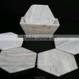 White Marble Coaster of 6 Pcs and Holder thumbnail-1