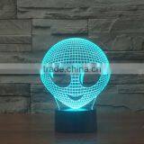 3D Optical Night Light Elien 7 RGB Light Colors 10 LEDs AA Battery or DC 5V Mixed Lot thumbnail-5