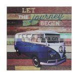 Wholesale Fashion Style Bus Design Wood Wall Printing Crafts thumbnail-1