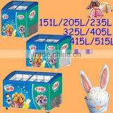 Streamline Sliding Glass Lid Glass Top Door Chest Ice Cream Freezer With Drain Slot thumbnail-1