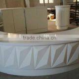 Big Discount Solid Surface Reception Countertop Pure Acrylic Solid Surface Countertop, Artificial Stone Round Marble Countertop