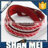 Double Layer Pink Korean Velvet Bracelets for Women thumbnail-3