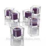 Cube Clear Glass Votive Candle Holder thumbnail-3