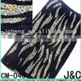 Black and Gold Zebra Print Rhinestone Sticker Sheet With Fur thumbnail-1
