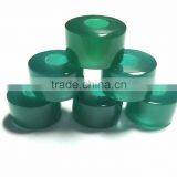 AAA Green Color Quartz Fancy Smooth Handmade Big Hole Tyre Beads thumbnail-3