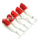 5pcs Plastic Popper Fishing Lures Bass CrankBaits Hooks Tackle 6.5cm/11.8g thumbnail-3