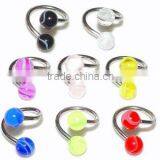 UV Acrylic Marble Ball Twister Rings Body Jewelry Piercing thumbnail-1