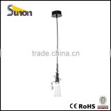 SD1105-1Morden style simple wrought Iron glass shade black chandelier/dining lamp
