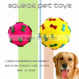 2014 squeaky footprint ball vinyl dog toys pet products