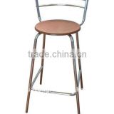 Stainless steel plywood bar chair with backrest