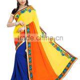 Yellow Padding Color Weightless Sarees thumbnail-1