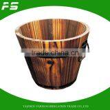Antique Design Decor Wooden Barrels Flower Pot Wooden Raised Flower Beds thumbnail-1