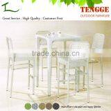 Aluminum Bar Chair With PE Rattan Seating Bar Stool High Chair in Outdoor thumbnail-1