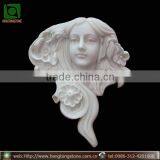 Indoor Decorative White Marble Girl Wall Hanging Sculpture thumbnail-1