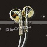 High Quality Gold Earphone With Diamond for Iphone 6, 24k Luxury In-ear Earphone,for Iphone Gold Earphone thumbnail-1