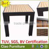 High End Patio Garden Rattan Furniture Teak Wood Dining Table thumbnail-2