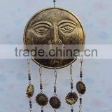 Decorative sun moon bell hangings, decorative cast iron hanging bells, antique hanging bells, Indian art hanging bells,