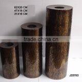 Three Szie Hammered Patterns Vase in Cylinder Shape Antique Brass Finish Made in Sheet Aluminium thumbnail-1