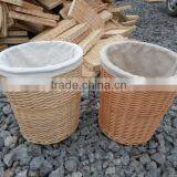 Small Wicker Laundry Basket With Liner and Hamper Wicker Washing Basket thumbnail-1