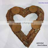 Wooden Heart Wreath With Candle Holder thumbnail-1