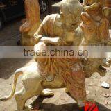 Shaolin Temple Eighteen Arhats Brass Buddha Riding Lion Statue thumbnail-1