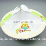 Melamine Kids Cake Dinnerware Set / Children Cake Tableware Spoon Fork and Bowl Set thumbnail-5