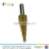Striaght Flute Tin Coated 4-12mm HSS 6542 Step Drill Bit Tool for Metal Drilling