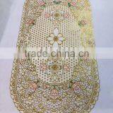 Vinyl Lace Tablemat PVC Lace Table Mats Golden With Print