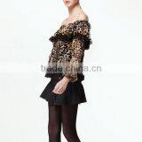 Fashionable Printed Long Sleeve Clothing New Design off Shoulder Sexy Fancy Tops for Girls thumbnail-3