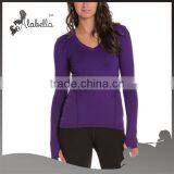 Gym Yoga Shirt Women Long Sleeve T-shirt Wholesale Yoga Wear thumbnail-1