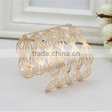Wholesale Ellipse Superposition Jewelry Hollow Design Wide Bangle for Promotion thumbnail-2
