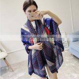 Korean Style 2017 New Style Girl Scarf Cotton Material Sun-block at the Seaside Outdoor Popular Yong Ladies Muffler thumbnail-2