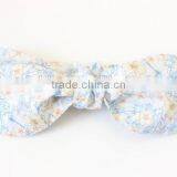 100% Knitted Cotton Flower Ribbon Headband Baby Kids Girl Dots Crochet Top Knot Headband thumbnail-3