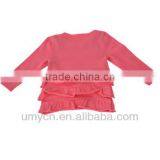 Lovely Girl's Jacquard Ruffle Edged Pullover Sweater thumbnail-2