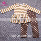 Mustard White Stripy Cardigan And Coffee Polka Trousers Girl Sweet Spring Clothing Sets LBYTZ001-40 thumbnail-3