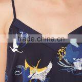 2017 Wholesale Custom Ladies Cami Pajama Top Cheap Sexy Full Printing Sexy Pajamas Set thumbnail-4