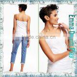 New Solid White Simple Pattern Womens Hot Wear Supender Tank T-Shirts for Summer thumbnail-4