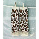 Brown Leopard Leg Warmers With Cream Ruffles RLM06 thumbnail-1