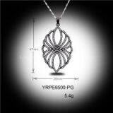 High End Clear Zirconia Micro Pave Black Plating 925 Sterling Silver Pendants thumbnail-1