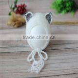 Newborn Knit Bonnet Crochet Mohair Bonnet Ruffle Mohair Hat Knit Bear Hat Baby Photography Props