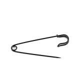 Black coated safety pins 100mm*2.0mm size jewelry brooch pin