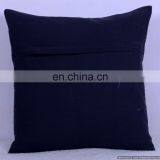 Black Bird Floral Kantha Indian Cotton Handmade Cushion Cover Kantha Throw Pillow Cover Hande Quilted Decorative Cushion Cover thumbnail-3